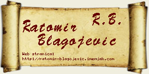 Ratomir Blagojević vizit kartica